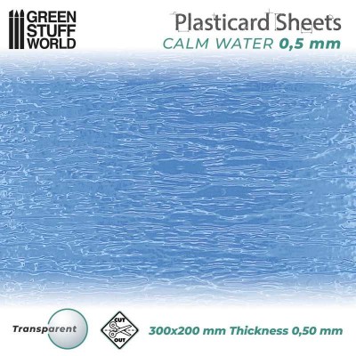 PLASTIC CARD SHEET - RIVER WATER 0.5mm TRANSPARENT - GREEN STUFF 1393 ( EAN 8436554363933 )
